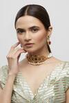 Buy_Minaki_Gold Plated Jadau Choker Set_at_Aza_Fashions