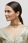 Minaki_Gold Plated Jadau Choker Set_Online_at_Aza_Fashions