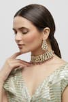 MINAKI_Gold Plated Kundan Choker Set _at_Aza_Fashions