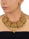 Buy_Mortantra_Gold Plated Stone Temple Choker Set_at_Aza_Fashions