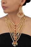 Buy_Mortantra_Gold Plated Stone Temple Necklace Set_at_Aza_Fashions