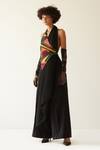Buy_Mini Sondhi_Black Crepe Draped Jacket And Trouser Set_Online_at_Aza_Fashions
