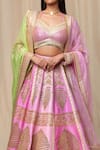 Buy_Masaba_Green Pure Heavy Raw Silk Barfi Paan-patti Lehenga Set With Shrug  