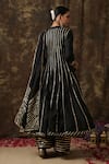 Shop_Maison Shefali_Black Kurta Cotton Dupatta Handspun Mul Embroidered Anarkali Palazzo Set _at_Aza_Fashions