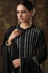 Shop_Maison Shefali_Black Kurta Cotton Dupatta Handspun Mul Embroidered Anarkali Palazzo Set _Online_at_Aza_Fashions