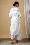 Shop_Maison Shefali_White Cotton, Kota Doria Embroidered Kurta Set _at_Aza_Fashions