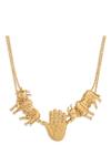 Buy_Masaba_Gold Plated Metal Cow And Palm Choker_Online_at_Aza_Fashions