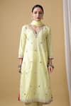 Buy Maison Shefali Yellow Cotton Embroidered Kurta Set Online at Aza Fashions Buy_Maison Shefali_Yellow Cotton Embroidered Kurta Set _Online_at_Aza_Fashions