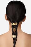 Shop_Masaba_Gold Metal Plated Palm Hair Pin _at_Aza_Fashions