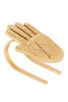 Shop_Masaba_Gold Metal Plated Palm Hair Pin _Online_at_Aza_Fashions