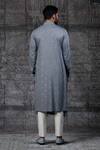 Shop_Shantnu Nikhil_Grey Sherwani Brushed Felt And Draped Kurta Set _Online_at_Aza_Fashions