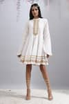 Maison Shefali_White Cotton Kalidar Tunic _Online_at_Aza_Fashions