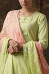 Maison Shefali Green Cotton Embroidered Kurta Sharara Set at Aza Fashions Maison Shefali_Green Cotton Embroidered Kurta Sharara Set _at_Aza_Fashions