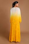 Shop_Masaba_Yellow Crepe Draped Dress With Tassel Jacket_at_Aza_Fashions