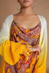 Buy_Masaba_Yellow Crepe Draped Dress With Tassel Jacket_Online_at_Aza_Fashions