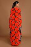 Shop_Masaba_Orange Crepe Printed Cape And Pant Set_at_Aza_Fashions