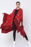 Buy_Masaba_Red Crepe Asymmetric Cow Print Jacket_at_Aza_Fashions