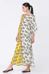 Masaba_White Crepe Round Printed Colorblock Kaftan _Online_at_Aza_Fashions