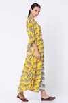 Buy_Masaba_White Crepe Round Printed Colorblock Kaftan _Online_at_Aza_Fashions