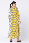 Shop_Masaba_White Crepe Round Printed Colorblock Kaftan _at_Aza_Fashions