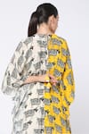 Shop_Masaba_White Crepe Round Printed Colorblock Kaftan _Online_at_Aza_Fashions