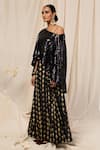 Buy_Masaba_Black Cape And Foil Print Anarkali Set_Online_at_Aza_Fashions