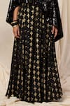 Masaba_Black Cape And Foil Print Anarkali Set_at_Aza_Fashions