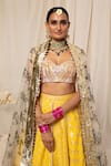 Buy_Masaba_Yellow Crepe Foil Print Lehenga Set_Online_at_Aza_Fashions