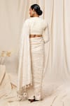 Shop_Masaba_White Crepe Foil Print Saree_at_Aza_Fashions