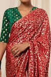 Shop_Masaba_Maroon Crepe Foil Print Saree _Online_at_Aza_Fashions