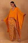 Buy_Masaba_Yellow Crepe Magnolia Cape And Draped Skirt Set_at_Aza_Fashions