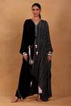 Masaba_Black Cotton Mayfly Print Cape And Culotte Set_Online_at_Aza_Fashions