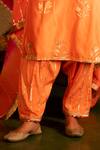 Maison Shefali_Orange Chanderi , Cotton , Muslin Gota Patti, Pittan Work Kurta Set _at_Aza_Fashions