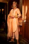 Buy_Maison Shefali_Pink Chanderi , Cotton , Muslin Gota Patti, Pittan Work Kurta Set _at_Aza_Fashions