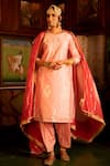 Buy Maison Shefali Pink Chanderi Silk Hand Embroidered Gota Patti Round Pittan Work Kurta Set at Aza Fashions Buy_Maison Shefali_Pink Chanderi Silk Hand Embroidered Gota Patti Round Pittan Work Kurta Set _at_Aza_Fashions