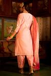 Shop Maison Shefali Pink Chanderi Silk Hand Embroidered Gota Patti Round Pittan Work Kurta Set at Aza Fashions Shop_Maison Shefali_Pink Chanderi Silk Hand Embroidered Gota Patti Round Pittan Work Kurta Set _at_Aza_Fashions