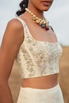 Mishru_White Skirt -silk Embroidered Floral Square Neck Mallory Set  _Online_at_Aza_Fashions