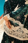 Shop_MATSYA_Green Velvet Embroidered Kachi The Winged Masai Kurta And Sharara Set  _at_Aza_Fashions