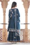 Shop_Matsya_Blue Chanderi Silk Sequin And Thread Round Kurta Sharara Set_at_Aza_Fashions