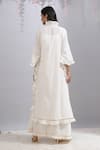 Shop_Maison Shefali_White Cotton Kaftan Cape _at_Aza_Fashions