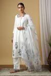 Buy_Maison Shefali_White Cotton Printed Kurta Set_at_Aza_Fashions