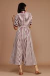 Shop_MATI_Pink 100% Cotton Printed Stripes Round Handwoven Jumpsuit _at_Aza_Fashions