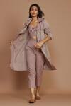 Buy_Mati_Pink Handwoven Cotton Striped Trench Coat_Online_at_Aza_Fashions