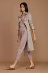 Shop_Mati_Pink Handwoven Cotton Striped Trench Coat_Online_at_Aza_Fashions