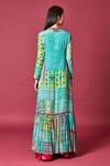 Shop_Saundh_Blue Printed Jacket Kurta And Skirt Set_at_Aza_Fashions