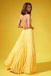 Shop_Chamee and Palak_Yellow Lehenga Georgette Embroidered Halter Neck Set _at_Aza_Fashions