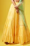 Buy_Chamee and Palak_Yellow Lehenga Georgette Embroidered Halter Neck Set _Online_at_Aza_Fashions