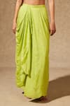 Shop_Chamee and Palak_Green Lehenga And Jacket Georgette Embroidered & Draped Skirt Set  _Online_at_Aza_Fashions