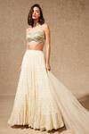 Buy_Chamee And Palak_White Blouse Silk, Dupatta Tulle, Lehenga Georgette Embroidered Set_at_Aza_Fashions