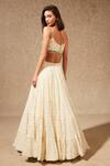 Shop_Chamee And Palak_White Blouse Silk, Dupatta Tulle, Lehenga Georgette Embroidered Set_at_Aza_Fashions